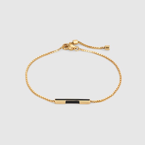 Gucci Link to Love bracelet with 'Gucci' bar in 18k yellow gold | GUCCI® US