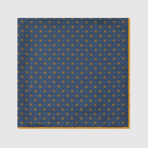 Double G and polka dot silk pocket square