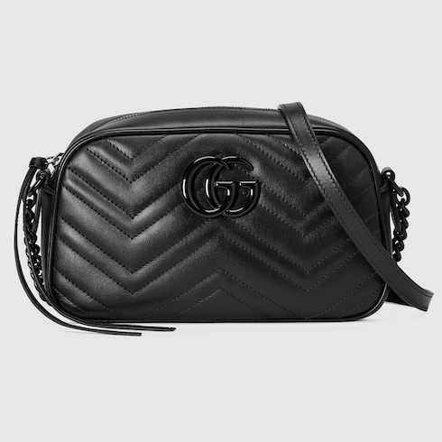 GG Marmont small shoulder bag in black leather