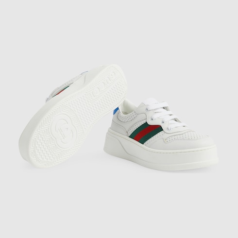 Sneaker in pelle con dettaglio Web