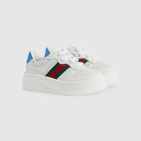 Toddler leather sneaker with Web
