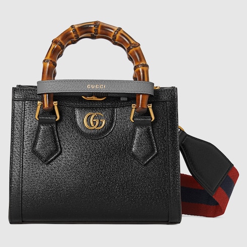 グッチ ダイアナ〕ミニ トートバッグブラック レザー | GUCCI® JP