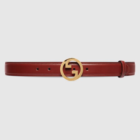 Cintura Gucci Blondie in pelle rosso rubino | GUCCI® CH