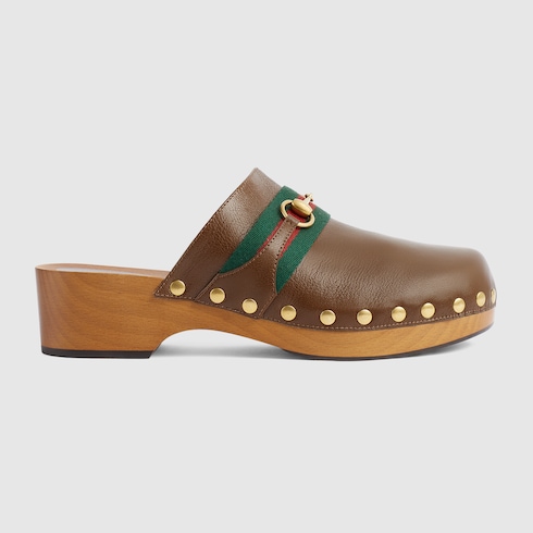 男士马衔扣皮革拖鞋