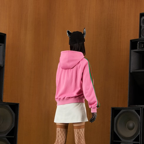 GG jersey jacquard zip jacket in pink | GUCCI® MX