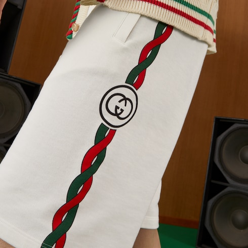 Cotton jersey shorts with Interlocking G