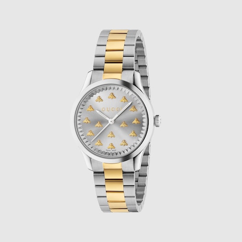 G Timeless Uhr mit Bienen 32 mm in Stahl GUCCI DE