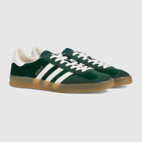 aficionado Estudiante ganador Baskets Gazelle adidas x Gucci pour homme en daim vert | GUCCI® FR