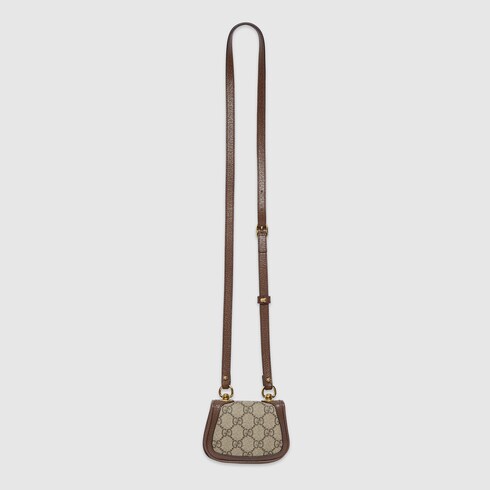 Gucci Blondie card case wallet in beige and ebony Supreme | GUCCI® PL