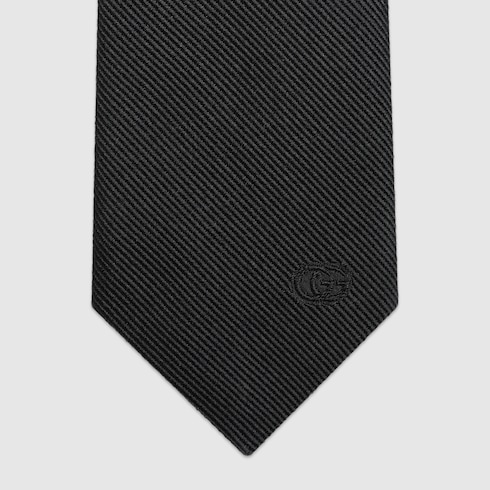 Silk tie with Double G detail