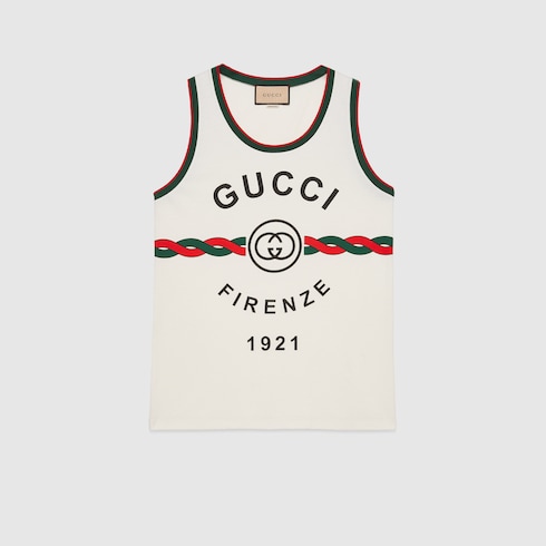 Cotton jersey 'Gucci Firenze 1921' tank top