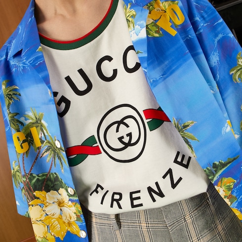 Cotton jersey 'Gucci Firenze 1921' tank top