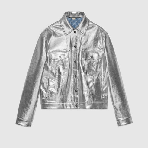 gucci jacket silver