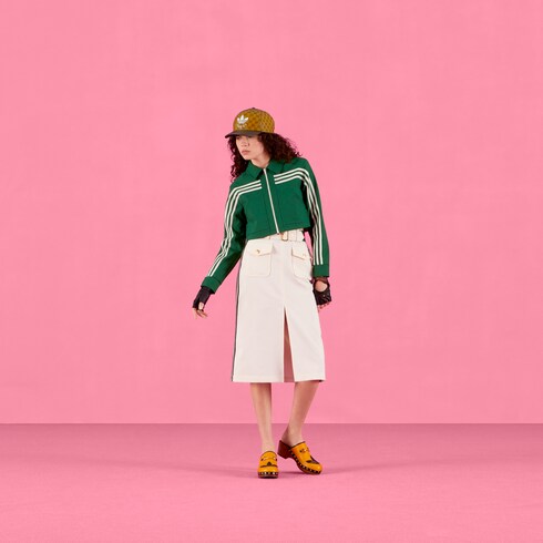 Adidas X Gucci Jacquard Skirt In White Gucci Si