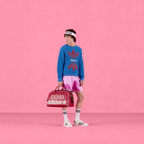 Maglione adidas x Gucci in lana in blu | GUCCI® Italia