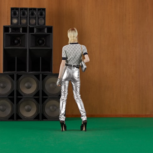 Top de jacquard de lamé con GG