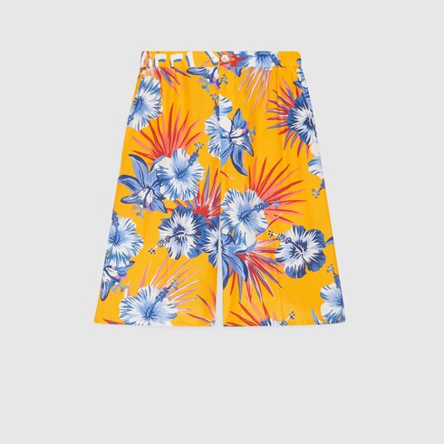 Wild flower print viscose bermuda 