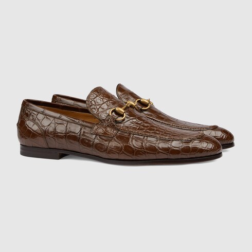 Men s Gucci Jordaan loafer in brown crocodile GUCCI US