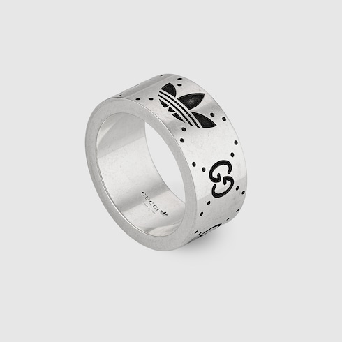 Adidas X Gucci エングレービング ワイドリングスターリングシルバー Gucci Jp