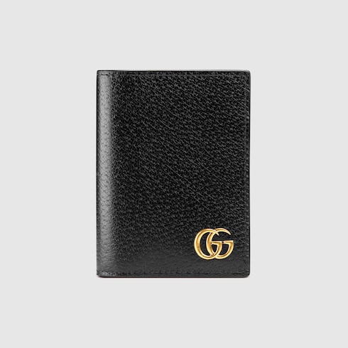 GG Marmont leather card case in black leather