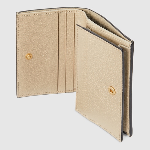 Ophidia GG card case wallet in beige 