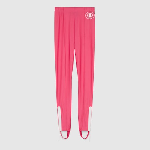 Sparkling jersey stirrup leggings in bright pink GUCCI MX