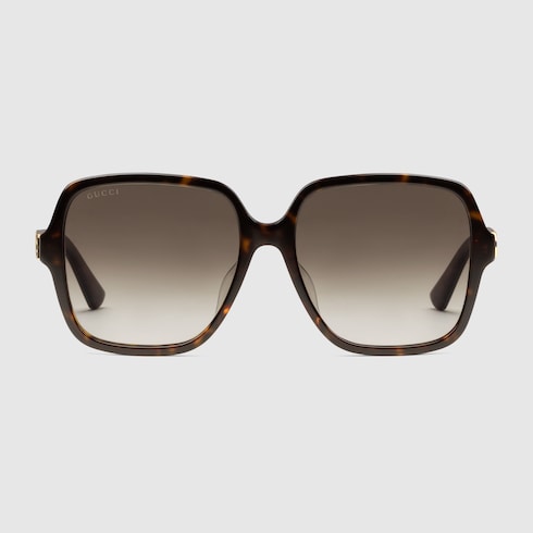 Low nose bridge fit rectangular sunglasses