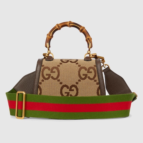 Gucci Diana jumbo GG small tote bag in camel and ebony canvas