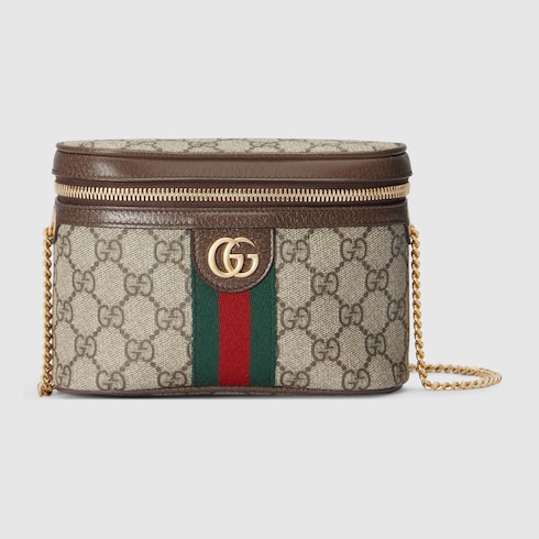 Ophidia GG belt bag in beige and ebony Supreme