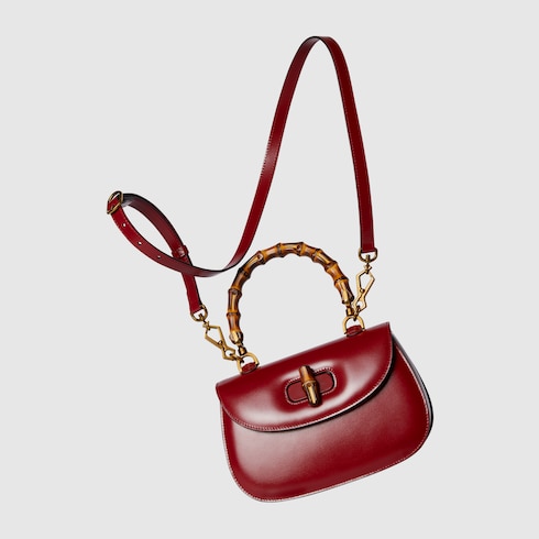 Bolsa pequena con asa Gucci Bamboo 1947 inpiel roja GUCCI MX