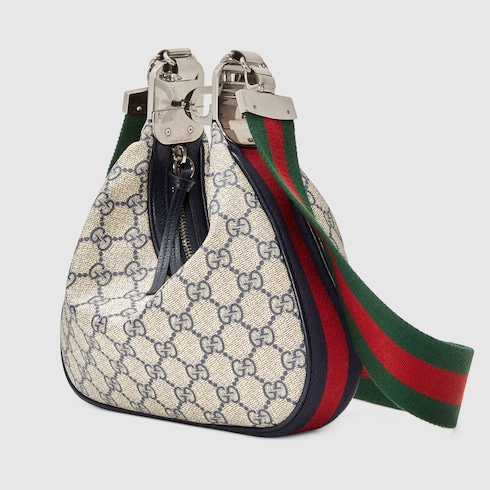 Gucci Attache small shoulder bag in beige and blue Supreme