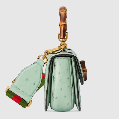 Gucci Bamboo 1947 Mini-Tasche aus Straußenleder