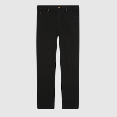 Denim jeans with Horsebit in black | GUCCI® US