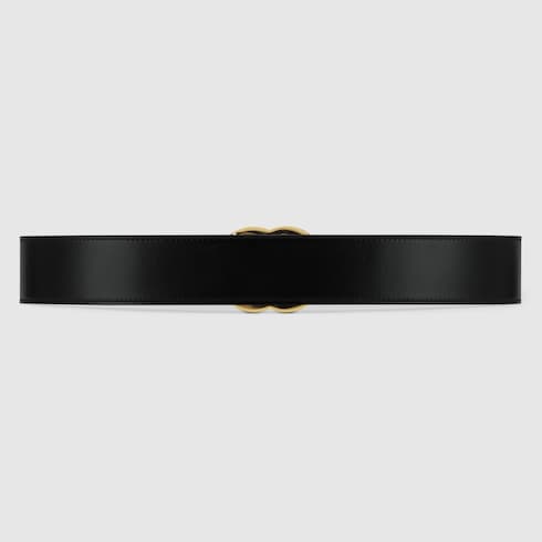 GG Marmont leather belt with shiny 