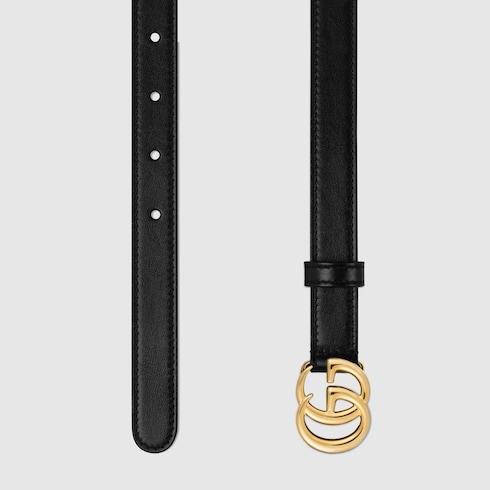 GG Marmont Leather Belt in Black - Gucci