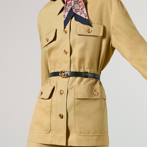 Ceinture en cuir GG Marmont avec boucle brillante