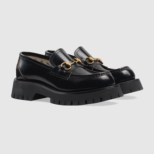 Black and gold gucci loafers sale