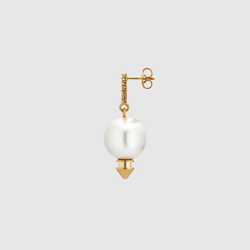 Gucci Interlocking earrings with pearl Detail 2