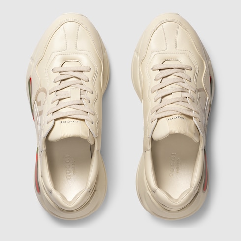 Sneaker Rhyton donna in pelle con logo Gucci