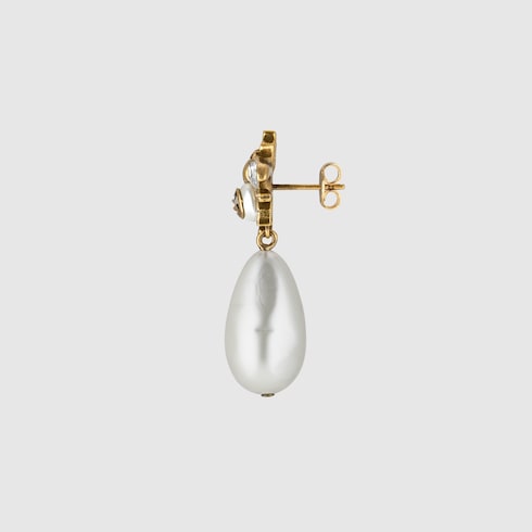 Gucci bee pearl earrings discount