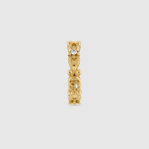 Gucci Flora 18k ring with diamonds