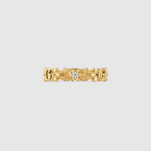 Gucci Flora 18k ring with diamonds