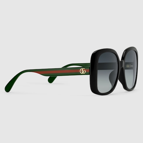 Low nose bridge fit square sunglasses with Web