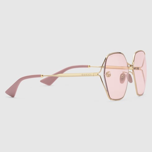 Low nose bridge fit oval-frame sunglasses