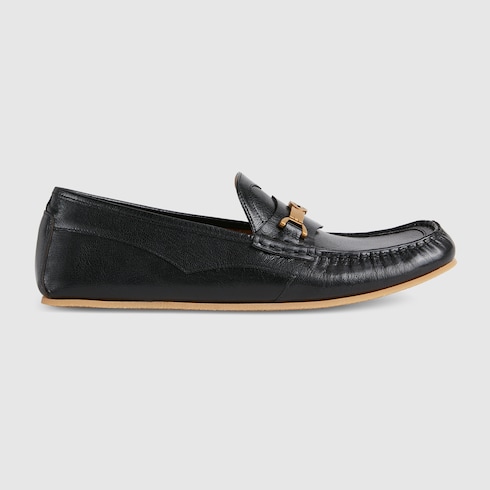 Men's loafer with Interlocking G Horsebit in Black Leather