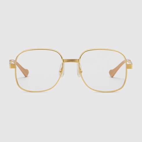 Round Sunglasses In Gold-Toned Metal | GUCCI® US