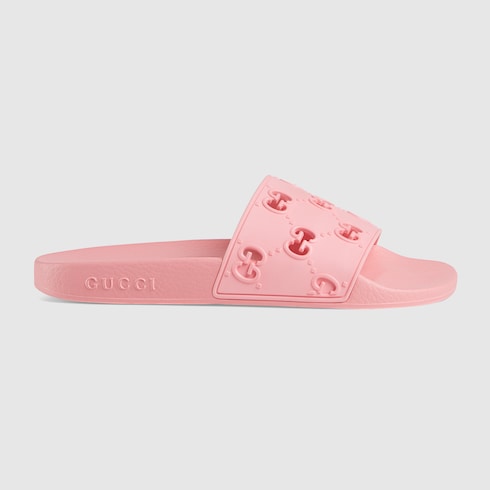 Pink Rubber Women's GG Slide Sandal | GUCCI® US