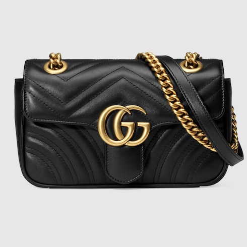 GG Marmont matelass mini bag in Black Leather GUCCI SI