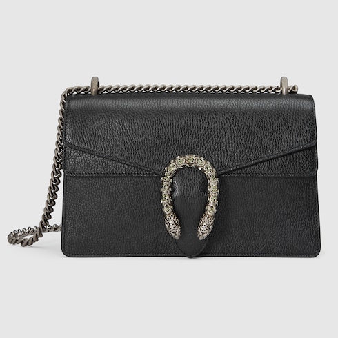 Black Leather Dionysus Small Shoulder Bag | GUCCI® US