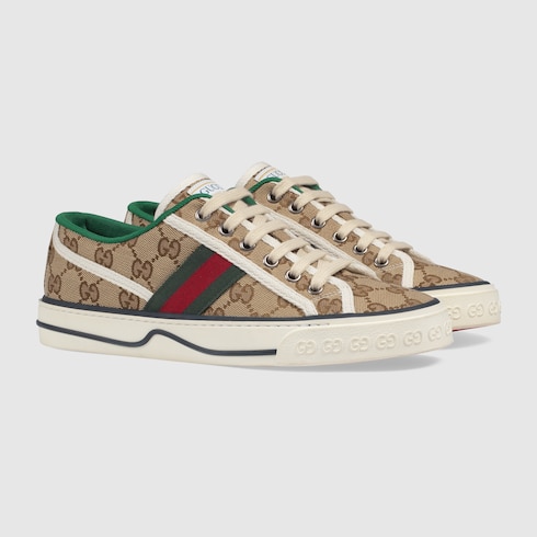 Women's GG Gucci Tennis 1977 sneaker in beige/ebony original GG canvas |  GUCCI® US